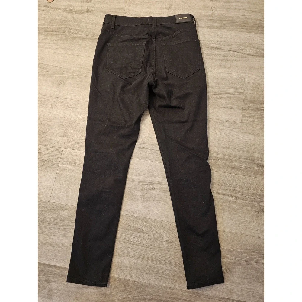 Express Womens 90's Skinny High Rise Black Stretch Denim Ankle Jeans Size 6
